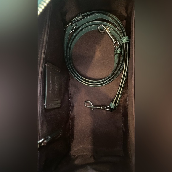 Coach Rowan Satchel - Snake Embossed/Dark Turquoise - Picture 13 of 17